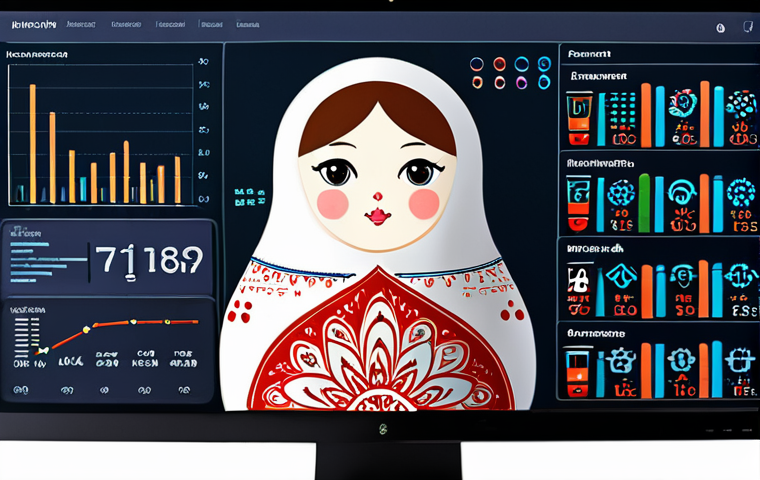 **
A futuristic, sleek computer interface displaying various language analysis tools and metrics. The screen shows charts, graphs, and code snippets, all designed to illustrate objective language assessment. Focus on a clean, modern design with a user-friendly aesthetic. Consider adding subtle Russian cultural elements in the background, like a Matryoshka doll or a samovar, to make it more relatable.
**