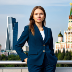 쓰기장애 치료 - ** A confident young woman, fully clothed in a stylish, modern business suit (trouser suit preferred...